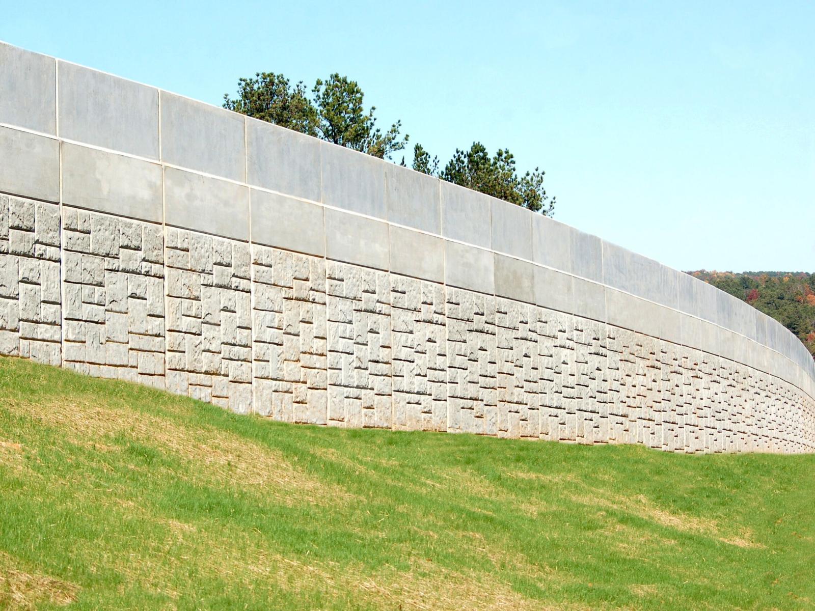 retaining wall with stone finish